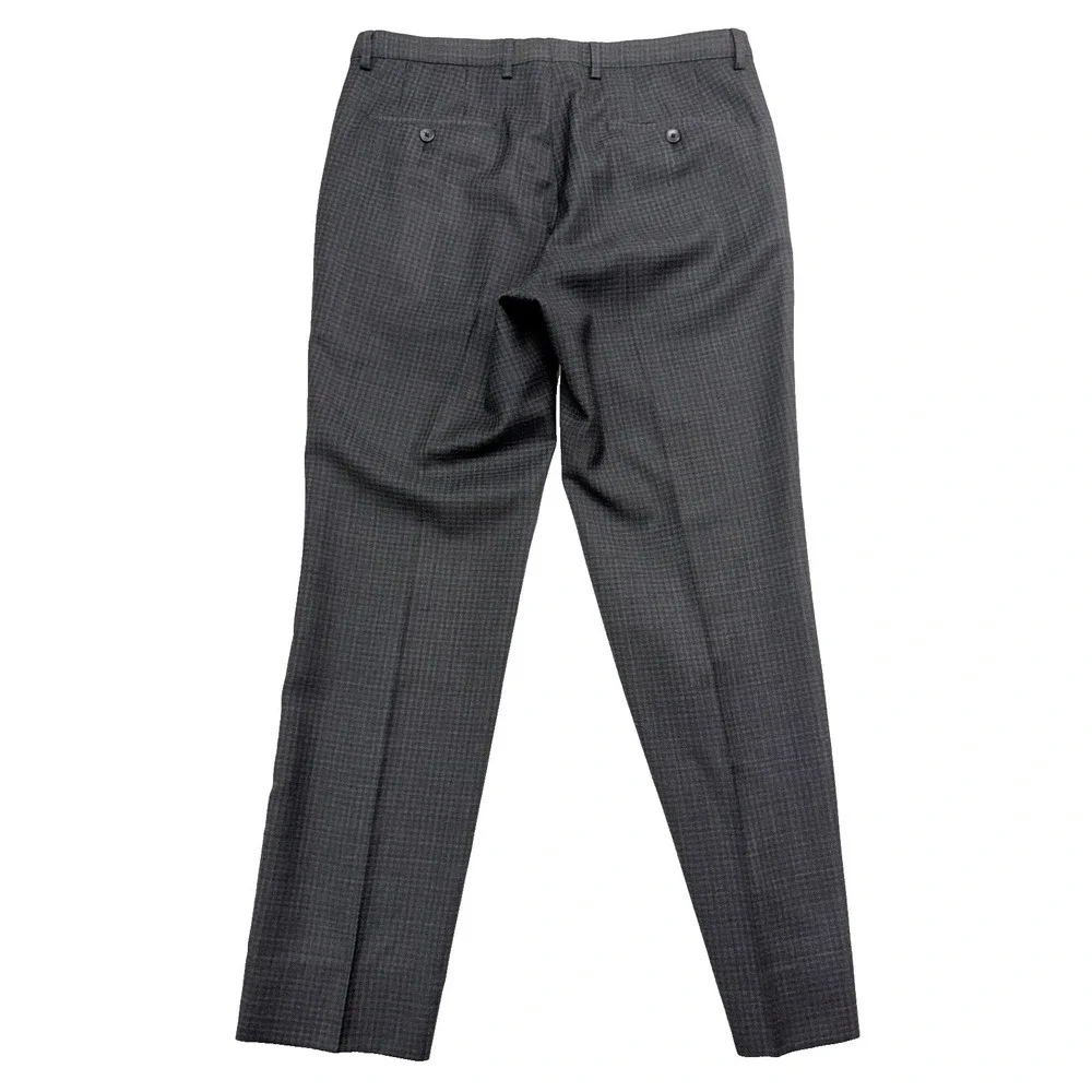 Hugo Boss 34x30 Leenon1 Charcoal Black Micro Check Dress Suit Pants Trousers - Picture 6 of 9